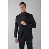 Bisse Comfort Fit Siyah Dokuma Mono Yaka Çift Yırtmaçlı 6 Drop Yün Blazer Erkek Ceket PCK24KNOS001_D99 - 52