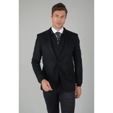 Bisse Comfort Fit Siyah Mono Yaka Çift Yırtmaçlı 6 Drop Yün Erkek Ceket PCK24K24209_D99 - 56