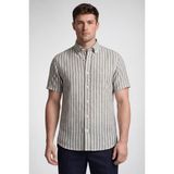Bisse Erkek Regular Fit Kısa Kol Paşa Yaka Cepli Keten Bej Gömlek BSGMKTN25324_D07