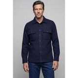 Bisse Erkek Regular Fit Uzun Kol Çıtçıtlı Flanel Apaj Yaka Çift Cepli Lacivert Gömlek GMFLN4K242075_D39