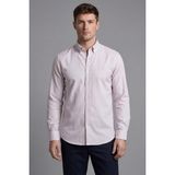 Bisse Erkek Regular Fit Uzun Kol Keten Paşa Yaka Cepsiz Gömlek BSGMKTN25326_D11 - Kahve - 2XL