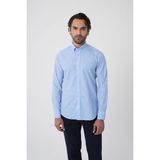 Bisse Erkek Regular Fit Uzun Kol Paşa Yaka Pamuk Mavi Gömlek GMCZG250102_D35