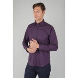 Bisse Erkek Regular Fit Uzun Kollu Kareli Gömlek Bordo Lacivert GMEKS252033_E39
