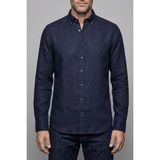 Bisse Erkek Uzun Kol Paşa Yaka Cepsiz Sedef Düğme Gömlek Lacivert GMKTN250010_D39 - 2XL