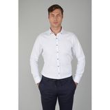 Bisse Erkek Uzun Kollu Regular Fit Haki Dikişli Beyaz Gömlek GMOKS252137_D01