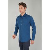 Bisse Erkek Uzun Kollu Spor Yaka Denim Gömlek GMJEAN252167_D39 - Lacivert