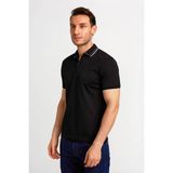 Bisse Fermuarlı Pike Polo Yaka Siyah Erkek T-Shirt TS24Y24103_D99
