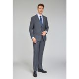 Bisse Gri Mono Yaka Çift Yırtmaçlı 6 Drop Yün Polyamid Lycra Slim Fit Takım Elbise PTK24K24213_D55