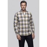 Bisse Haki Regular Fit Keten Cepsiz Uzun Paşa Yaka Gömlek GMKTN261087_49 - 2XL