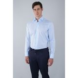 Bisse İtalyan Yaka Regular Fit Açık Mavi Uzun Kol Cepsiz Erkek Gömlek GMKLS250060_33 - 38