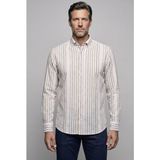 Bisse Kahve Regular Fit Keten Cepsiz Uzun Paşa Yaka Gömlek GMKTN261092_K11 - XL