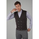 Bisse Kahve Regular Fit Yün Kruvaze Triko Yelek
