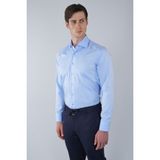 Bisse Klasik Yaka Regular Fit Mavi Uzun Kol Cepsiz Erkek Gömlek GMKLS250057_35 - 40