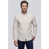 Bisse Lacivert Regular Fit Keten Cepsiz Uzun Paşa Yaka Gömlek GMKTN261093_C39 - XL