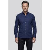 Bisse Lacivert Regular Fit Pamuk Cepsiz Uzun Paşa Yaka Gömlek GMKLS261089_D39