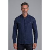 Bisse Lacivert Regular Fit Pamuk Keten Gömlek GMKTN7AJ224019_D39 - XL