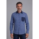 Bisse Lacivert Regular Fit Pamuk Uzun Spor Yaka Torba Gömlek GMEKS252024_E39 - 2XL