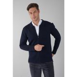 Bisse Lacivert Regular Fit Yün Akrilik Hırka Triko