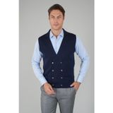 Bisse Lacivert Regular Fit Yün Kruvaze Triko Yelek