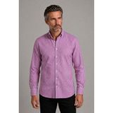 Bisse Lila Regular Fit Pamuk Cepsiz Uzun Paşa Yaka Gömlek GMEKS261033_C44 - 2XL