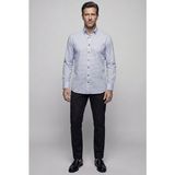 Bisse Mavi Regular Fit Cepsiz Uzun Paşa Yaka Gömlek GMMLJ261037_E35 - XL