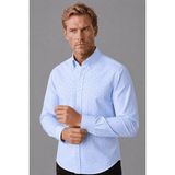 Bisse Mavi Regular Fit Pamuk Cepsiz Uzun Yaka Gömlek GMEKS261069_C35