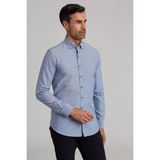 Bisse Modern Fit Gizli Düğmeli Lacivert Spor Erkek Gömlek GMARS0122300206_D39 - 2XL
