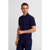 Bisse Pike Düğmeli Polo Yaka Lacivert Pamuk Erkek T-Shirt TSNOS24Y24102_D39