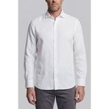 Bisse Regular Fit Alt Birit Yaka Keten Beyaz Erkek Gömlek GMKTNA1224017_D01