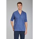 Bisse Regular Fit Apaj Yaka Lacivert Basic Spor Erkek Gömlek GMCZG1722300204_D39