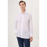 Bisse Regular Fit Beyaz Basic Spor Erkek Gömlek GM23Y231089_D01 - 2XL