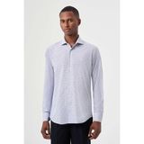 Bisse Regular Fit Çizgili Klasik Lacivert Erkek Gömlek GM23Y231037_D39