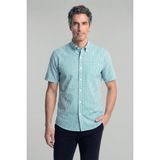 Bisse Regular Fit Erkek Kısa Kol Paşa Yaka Pamuk Yeşil Gömlek GMCZG250073_E47 - XL