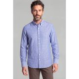 Bisse Regular Fit Erkek Uzun Kol Keten Lacivert Gömlek GMKTN250002_36 - XL