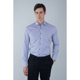 Bisse Regular Fit Erkek Uzun Kol Klasik Yaka Cepsiz Pamuk Lacivert Gömlek GMCZG250129_D39 - XL