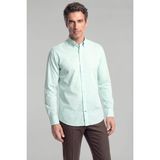 Bisse Regular Fit Erkek Uzun Kol Paşa Yaka Pamuk Yeşil Gömlek GMCZG250054_D47