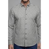 Bisse Regular Fit Flanel Mini Kareli Pamuk Antrasit Erkek Gömlek GMFLN0122300210_D58 - XL