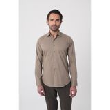 Bisse Regular Fit Klasik Yaka Cepsiz Açık Kahve Erkek Gömlek GMKLS4KC242059_10 - 43