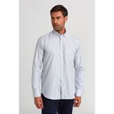 Bisse Regular Fit Kol İçi Apoletli Mavi Çizgili Erkek Gömlek GM23K232014_C35