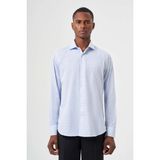 Bisse Regular Fit Mavi Çizgili İtalyan Yaka Klasik Erkek Gömlek GM23Y231037_D35