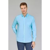 Bisse Regular Fit Paşa Yaka Açık Turkuaz Erkek Gömlek GMARS250006_D31 - XL