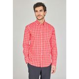 Bisse Regular Fit Paşa Yaka Cepsiz Kırmızı Pamuk Erkek Gömlek GMCZG250046_D24 - XL