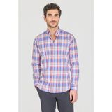 Bisse Regular Fit Paşa Yaka Cepsiz Mavi Pamuk Erkek Gömlek GMCZG250015_D35