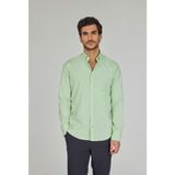 Bisse Regular Fit Paşa Yaka Cepsiz Yeşil Pamuk Erkek Gömlek GMCZG250080_E47