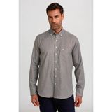 Bisse Regular Fit Paşa Yaka Desenli Kahve Erkek Gömlek GM23K232040_D11 - XL