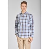 Bisse Regular Fit Paşa Yaka Desenli Pamuk Erkek Gömlek GMEKS4KPS242071_E11 - XL - Kahve
