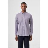 Bisse Regular Fit Paşa Yaka Desenli Pamuk Lila Erkek Gömlek GM23K232040_D44