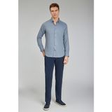 Bisse Regular Fit Paşa Yaka İndigo Spor Erkek Gömlek GMFLN0122300211_D66 - XL