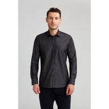 Bisse Regular Fit Paşa Yaka Kol Içi Apoletli Antrasit Erkek Gömlek GM23K232043_D58 - XL