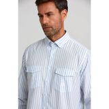 Bisse Regular Fit Paşa Yaka Kol İçi Apoletli Mavi Spor Basic Erkek Gömlek GM23Y231124_C35
